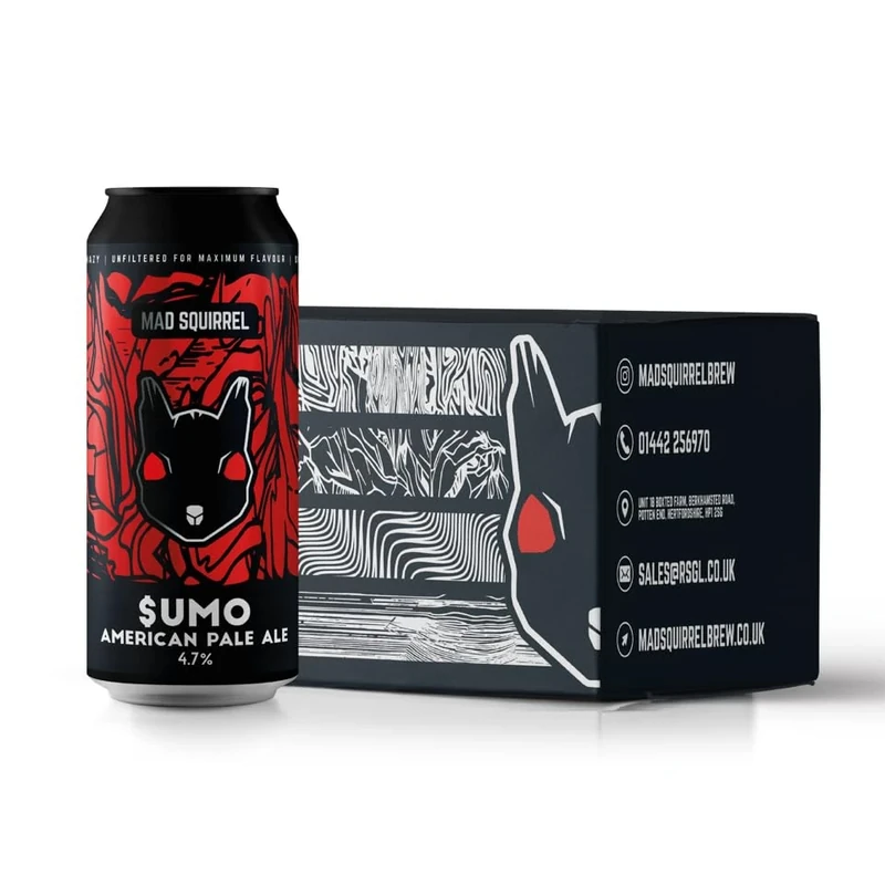 Mad Squirrel - Sumo, American Pale Ale, 4.7% ABV, 12 x 440ml Cans