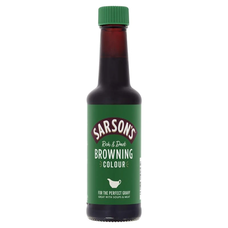Sarson's Browning Sauce, 12 x 150ml, Rich, Dark Caramel Colouring for Delicious Gravies, Stews and Roasts, for Baking and Cooking, No Artificial Colours or Flavours, Vegetarian Friendly