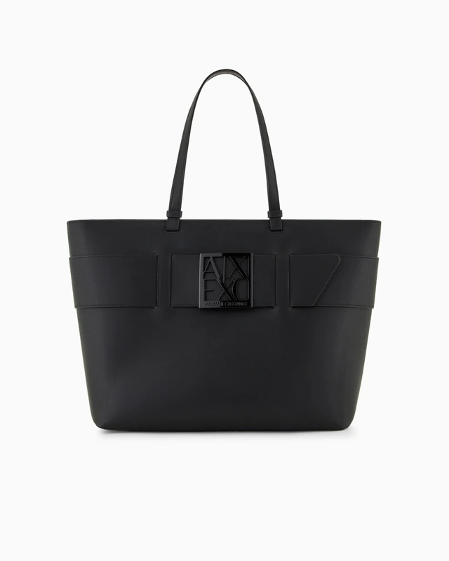 Armani Exchange Essential, Susy, square logo, Women's Shopping M, Black,