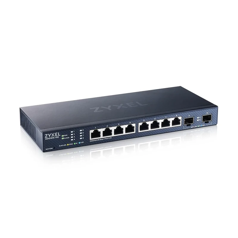 Zyxel 8-Port Multi-Gig 2.5G Cloud/Smart-Managed Switch | 2x 10G SFP+ | Desktop/Wall Mount [XMG1915-10E]