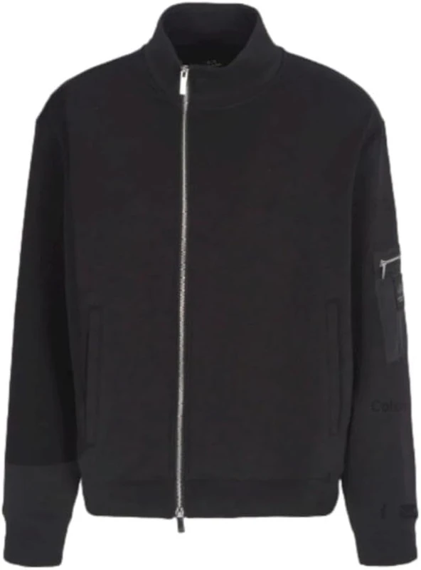 Armani Exchange Men's Black Edition, Sleeve Pocket, Silicon Logo Patch Sweatshirt, black, XL