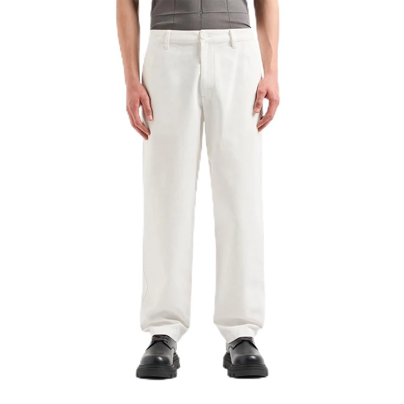 Armani Exchange Men's The Grid, Metal tab Logo Shorts, Off White,