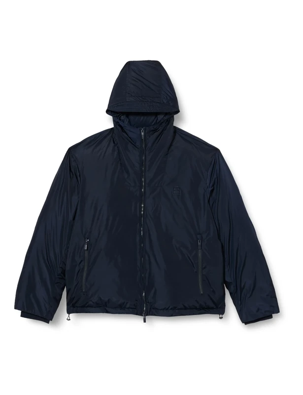Armani Exchange Men's The Urban Expedition, Sustainable, Logo Patch Down Jacket, Navy, M