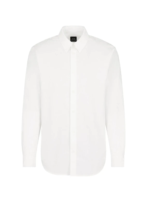 Armani Exchange Men's The Grid, All Over Tonal Logo Shirt, Off White, XS