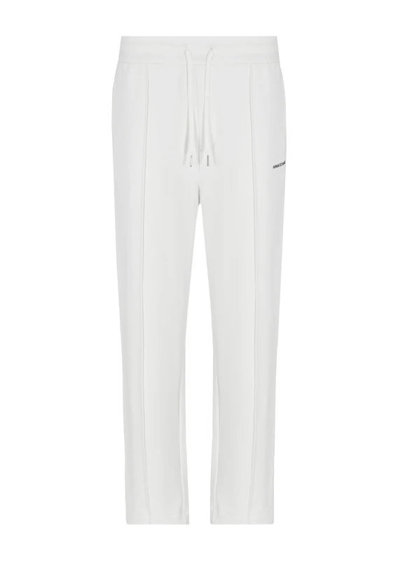 Armani Exchange Men's The Grid, Sustainable, Printed Logo Lettering Sweatpants, Off White, XS