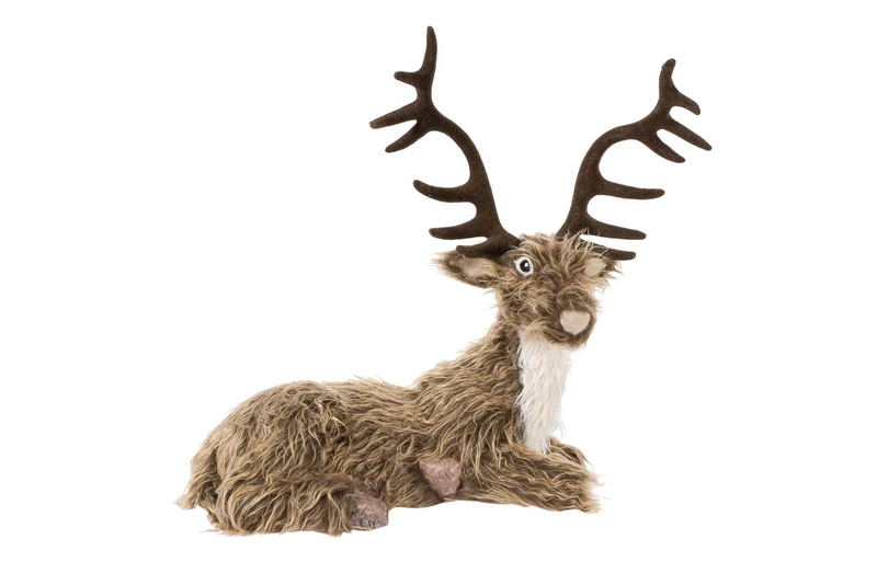 Comarco Sa Seating Reindeer, Synthetic Hair, Natural, 50 x 26 x 53 cm - Image 1