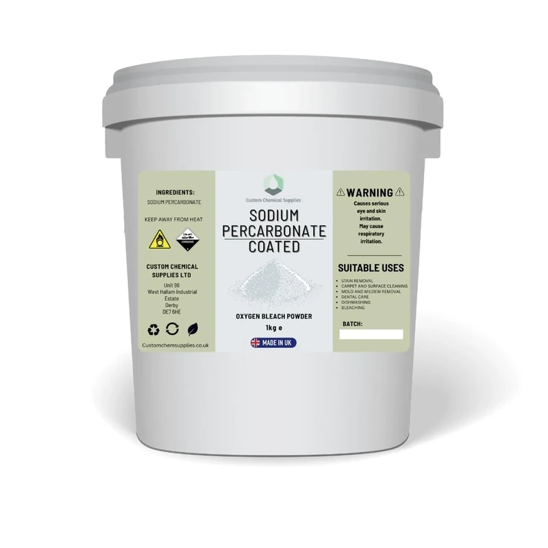 Customchem 1KG - Sodium Percarbonate Pure Granular Coated Oxygen Bleach Cleaner Stain Remover