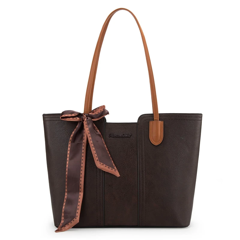 Montana West Tote Bags for Women Medium Top Handle Satchel Purses, Dark Coffee, Medium