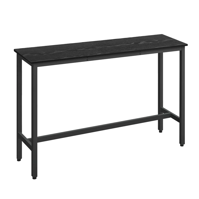 VASAGLE Bar Table, Kitchen Table, Pub Dining High Table, Sturdy Steel Frame, 40 x 140 x 90 cm, Easy Assembly, Industrial Design, Ebony Black and Ink Black LBT140B56