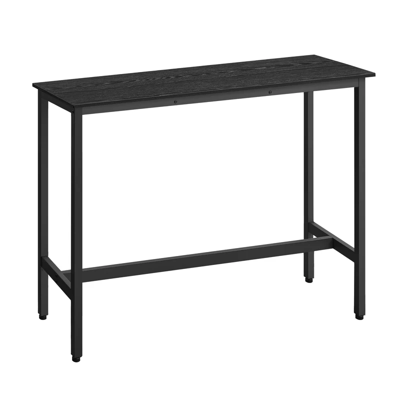 VASAGLE Bar Table, Kitchen Table, Pub Dining High Table, Sturdy Steel Frame, 40 x 120 x 90 cm, Easy Assembly, Industrial Design, Ebony Black and Ink Black LBT120B56
