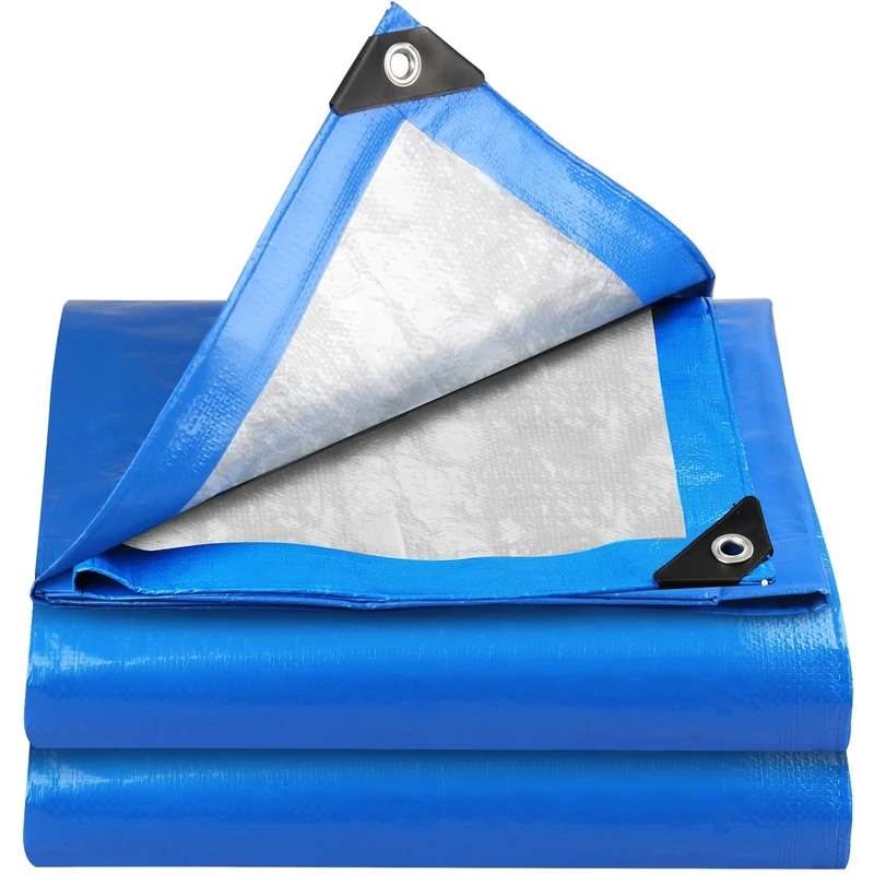 YIJUHOU Waterproof Heavy Duty Tarp – Large Outdoor Tarpaulin Cover for Rain & Sun Protection, Durable Waterproof Material with Reinforced Metal Grommets for Furniture, Car, Wood, Camping
