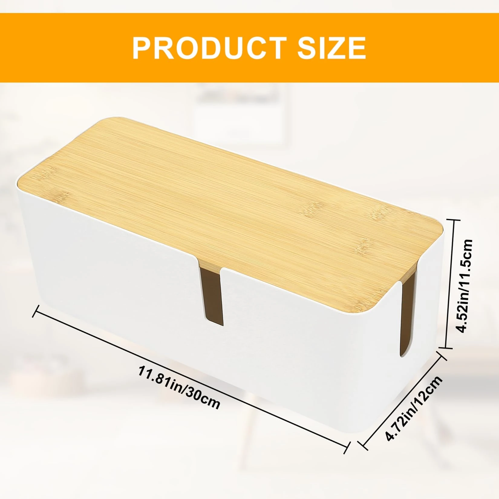 Cable Tidy Box, Desk Cable Management Box, Cord Organizer Box Holder, Cable Cord Wire Organiser Box for Hide Power Strips Electrical Cords Loose Wires on TVs Computer Desk Home Office Organizer