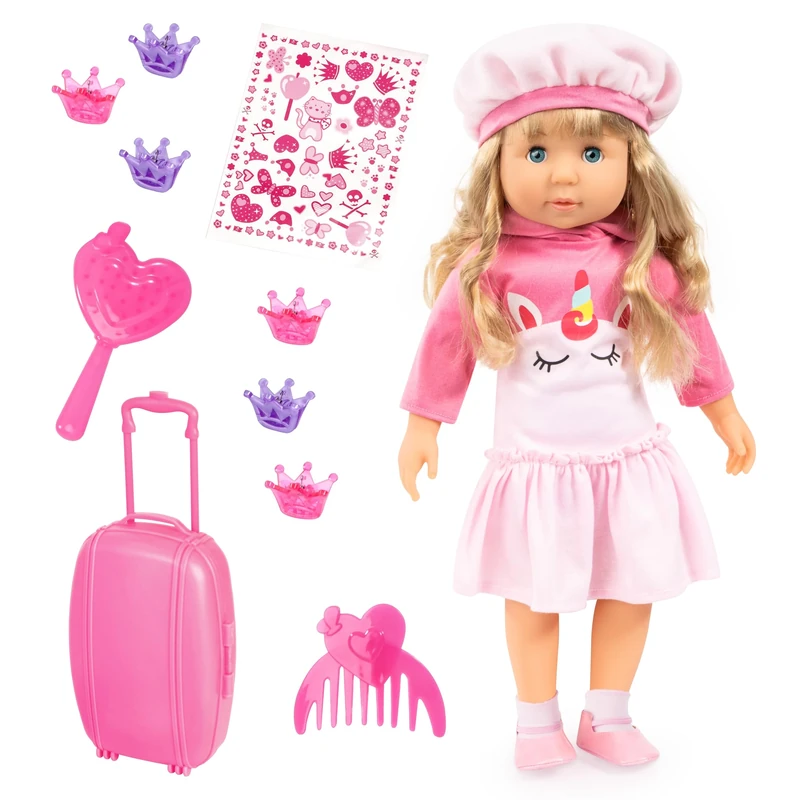 Charlene Interactive Doll with Hairs, Accessories, Sleeping Eyes, Talks and Sings 90 Phrases, 2 Poems and 8 Songs (French Version)