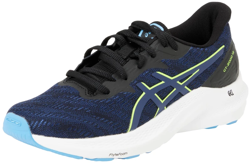 ASICS GT-2000 12 GS Sneaker, Black/Blue Expanse, 13.5 UK
