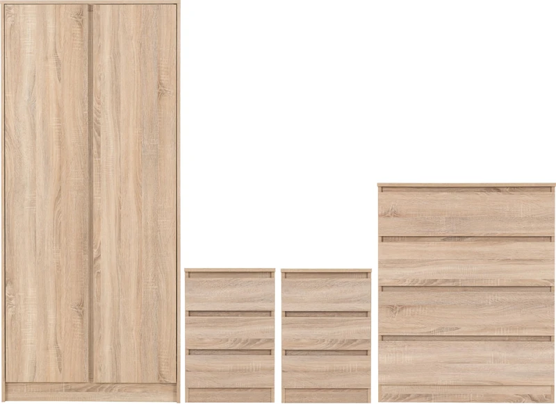 Seconique Malvern 2 Door Wardrobe Bedroom Set in Sonoma Oak Effect