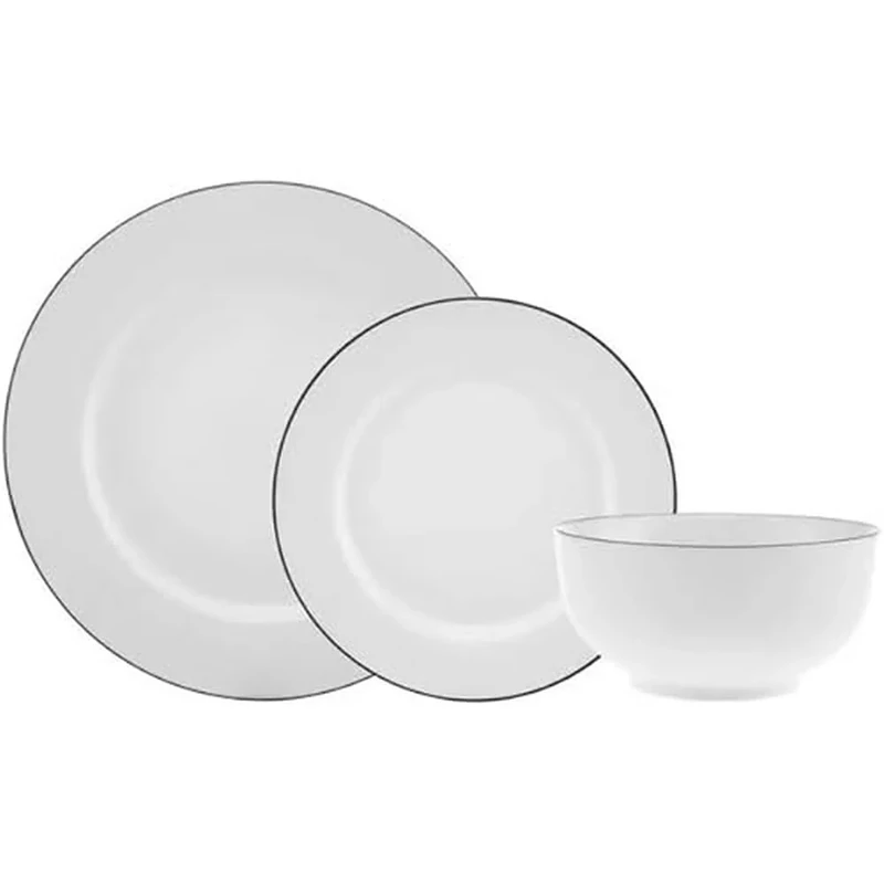 Karaca Lea Tableware Set for 6 People, 18 Piece Porcelain Tableware Set in Stylish Design, Plates, Cups, Bowls, Perfect for The Table and Special Occasions
