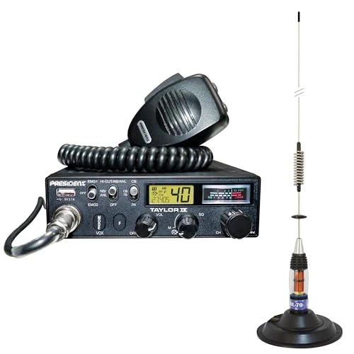 CB radio station President TAYLOR IV ASC + CB Antenna PNI ML70 Kit, 70cm Moon, 26-30MHz, 200W