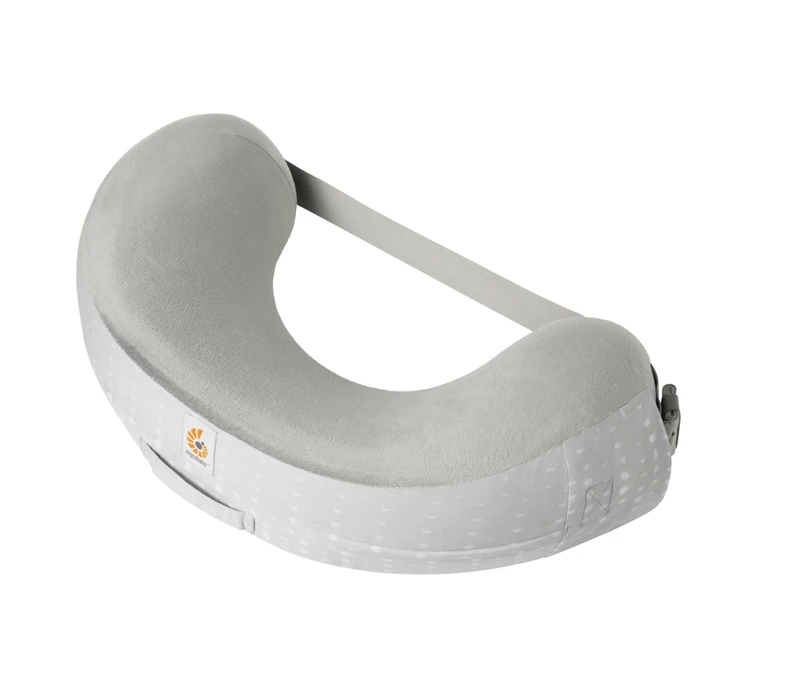 Ergobaby Natural Curve Ergonomic Nursing Pillow with Strap, Pillow for Breastfeeding with Back Strap and Buckle Closure for high Comfort and Stability, Moonlight Grey