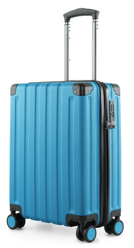 Hauptstadtkoffer Q-Damm - Hand Luggage 54x37x21, TSA, 4 Wheels, Travel Suitcase, Hard-Shell Suitcase, Rolling Suitcase, Hand Luggage Suitcase, Cabin Luggage Suitcase, Cyan Blue