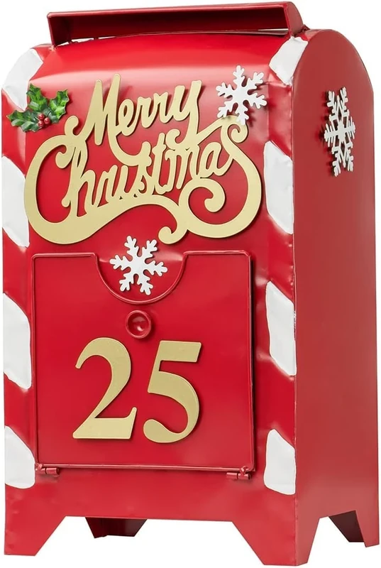 Avilia Christmas Letter Box, Metal, red, Piccola