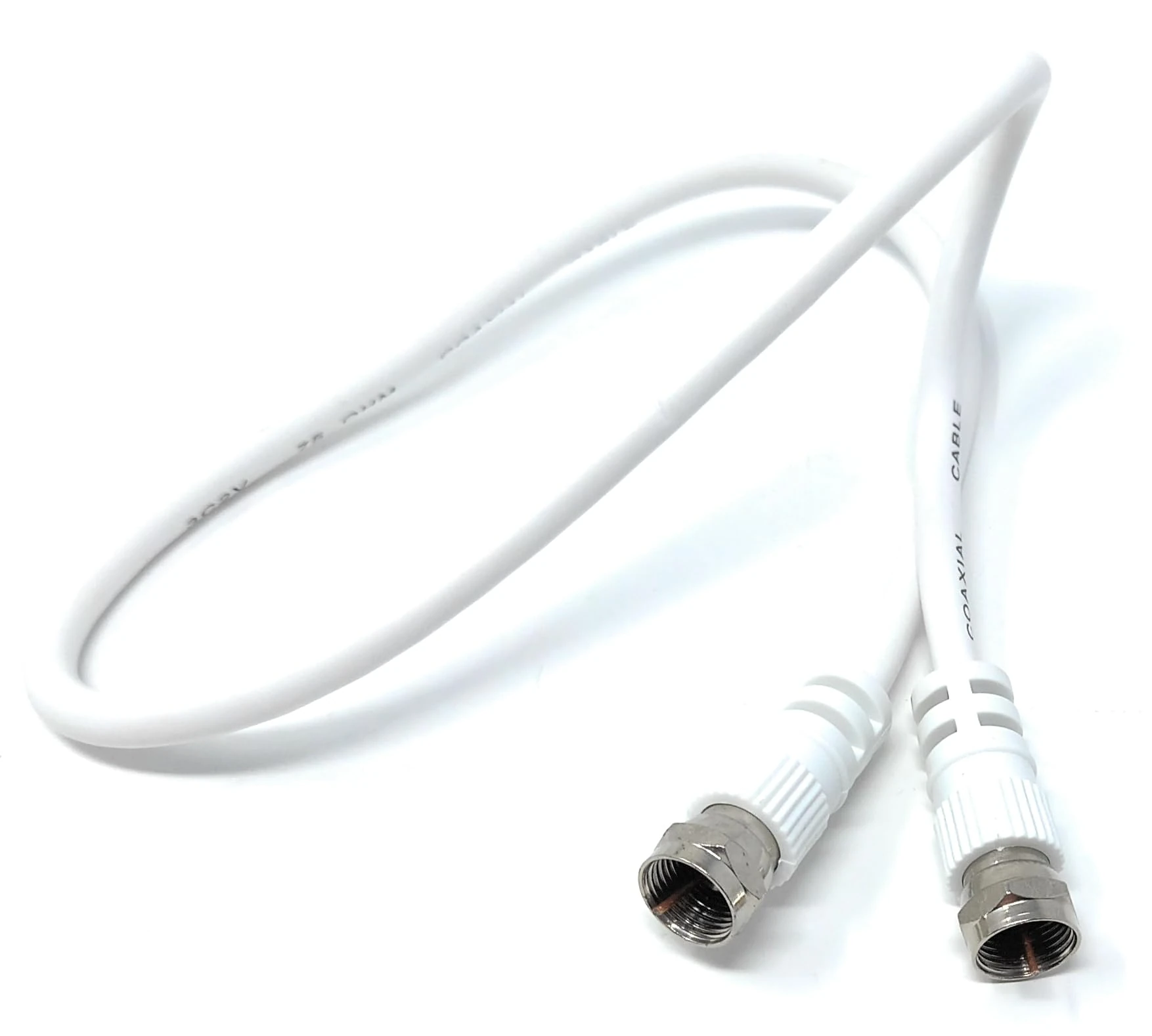 0.5m F-Type Male to Male Coax Coaxial Cable, Extension 75ohm Cord Wire Compatible with Satellite Dish, TV Antenna, Freeview TV, DVD, VCR, SKY HD, Virgin, BT White 1.6ft