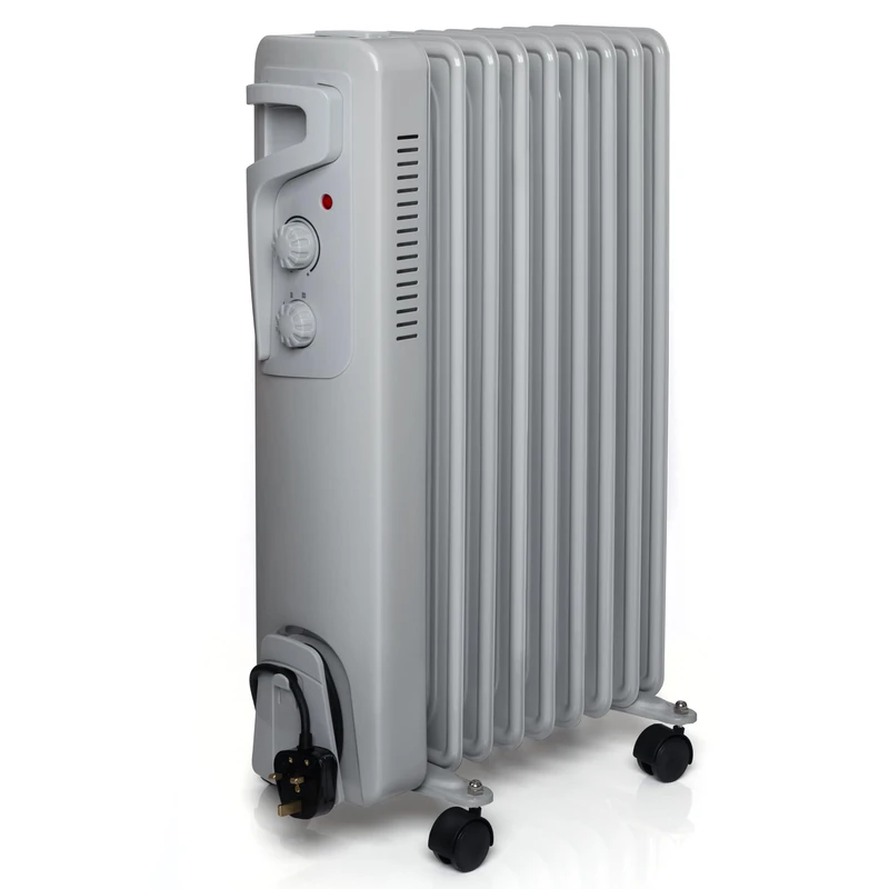 Futura Oil Filled Radiators Free Standing 2000W, 9 Fin Electric Oil Heater with 3 Heat Settings, Electric Heater Energy Efficient Thermostat, Oil Filled Radiator Ideal for Home and Office Use