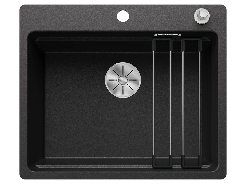 BLANCO ETAGON 6-F | SILGRANIT Sink in Anthracite | Installation Type: flushmount Installation | for 60 cm Wide Base cabinets | System Concept with Versatile ETAGON Rails | [59.1x50.1x23.2 cm]