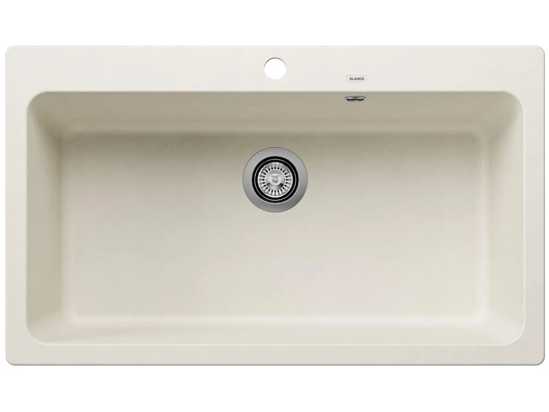 BLANCO NAYA XL 9 | SILGRANIT Sink in Soft White | Installation Type: Inset Installation from Above | for 90 cm Wide Base cabinets | Spacious Bowl Volume | Easy-Care Surface | [86x51x23.2 cm]