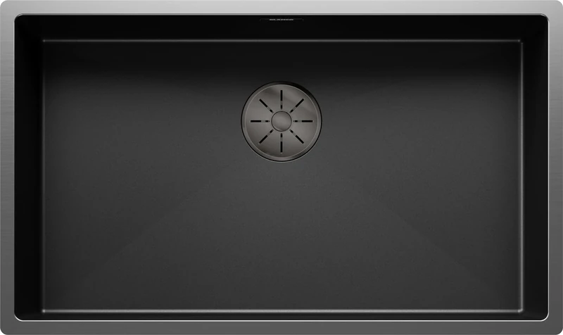 BLANCO Claron 700-U Dark Steel Edition, Stainless Steel, Installation Type: Under-Mount, Without Drain Remote Control, 80 cm Base Cabinet, Scratch Resistant, Large Basin Volume