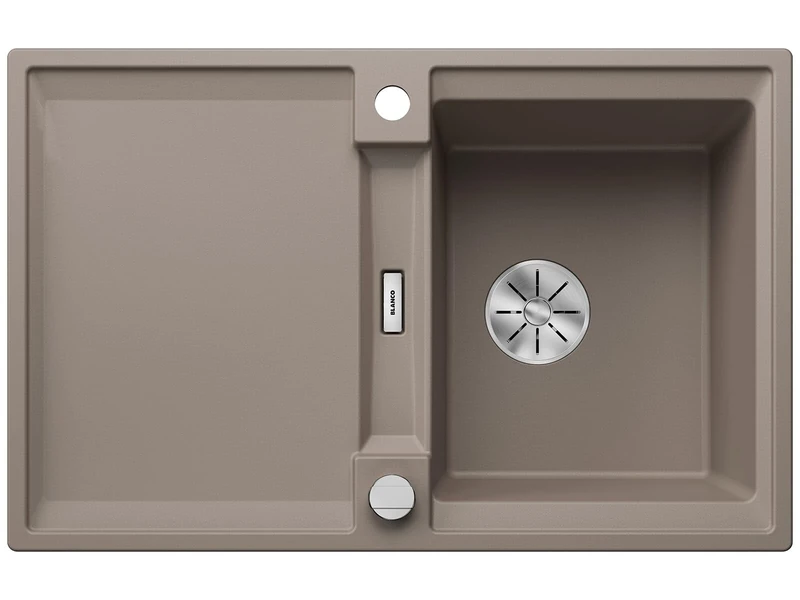 BLANCO Adira 45 S | SILGRANIT Sink in Tartufo | Installation Type: Inset Installation from Above | Reversible | for 45 cm Wide Base cabinets | Large Bowl | Easy-Care Surface | [78x50x21.2 cm]