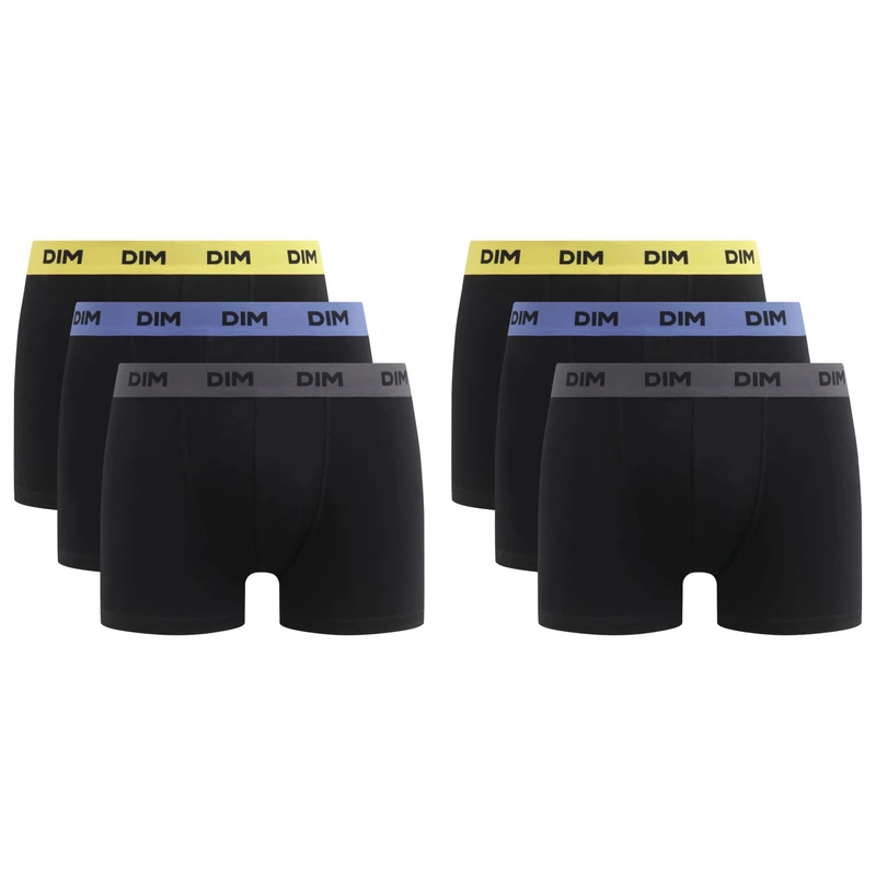 DIM Men's Boxer Mix and Colours Cotton Stretch Comfort x6