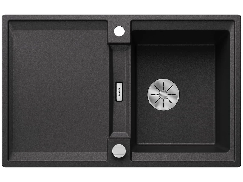 BLANCO Adira 45 S | SILGRANIT Sink in Anthracite | Installation Type: Inset Installation from Above | Reversible | for 45 cm Wide Base cabinets | Large Bowl | Easy-Care Surface | [78x50x21.2 cm]