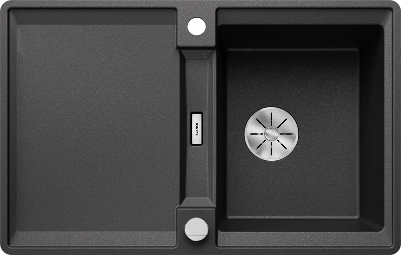 BLANCO Adira 45 S-F | Granite Sink Made of SILGRANIT Anthracite | Installation Type: flushmount | Reversible | for 45 cm Wide Base cabinets | Large Bowl | Easy-Care Surface | [77x49x21.2 cm]