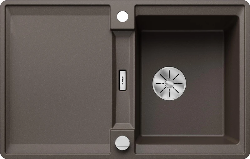 BLANCO Adira 45 S-F | Granite Sink Made of SILGRANIT Cafe | Installation Type: flushmount | Reversible | for 45 cm Wide Base cabinets | Large Bowl | Easy-Care Surface | [77x49x21.2 cm]