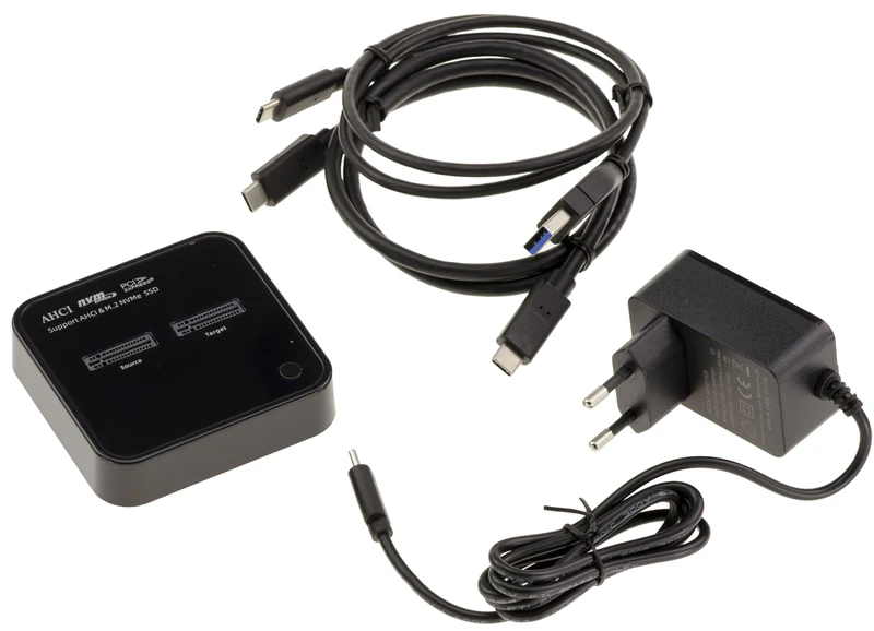 KALEA-INFORMATIQUE Dock to connect 2 SSD M2 AHCI or M.2 NVMe on PC, Mac or Smartphone, Station with USB 3.2 20GB link and cloning function