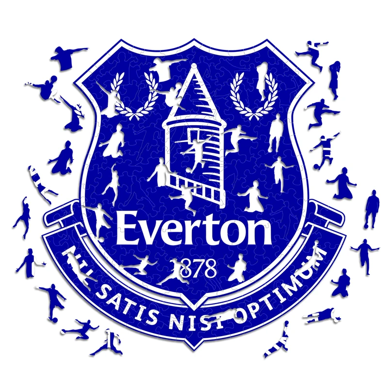 Iconic Puzzles, 100% eco-sustainable wooden puzzle with official license - Everton Logo, size L, 500 pieces