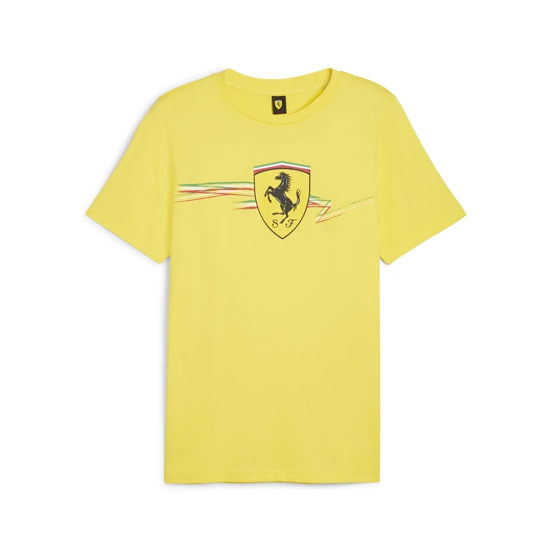 PUMA Men's Scuderia Ferrari Race Shield T-Shirt, Speed Yellow, Medium