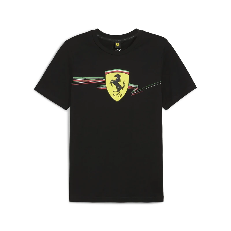PUMA Men's Scuderia Ferrari Race Shield T-Shirt, Puma Black, Large