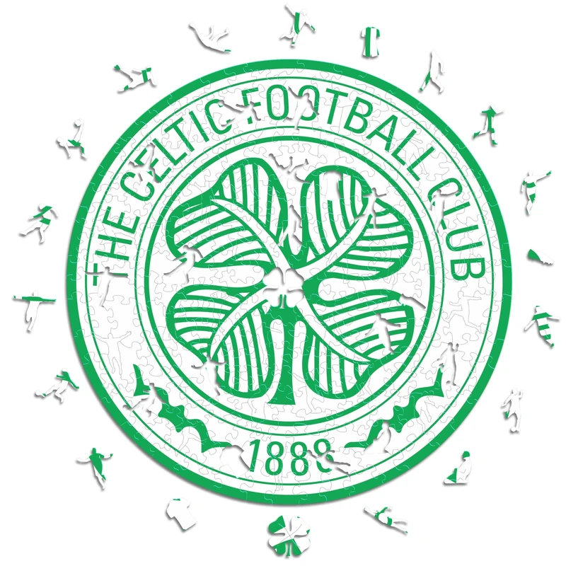 Iconic Puzzles, 100% eco-sustainable wooden puzzle with official license - Celtic Logo, size L, 500 pieces