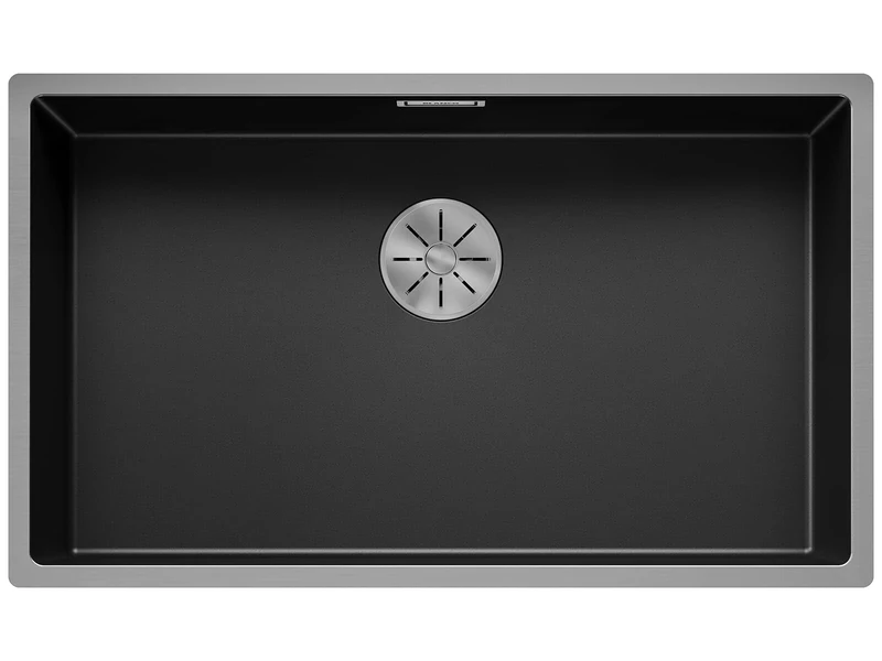 BLANCO CLARON 700-IF Dark Steel, Stainless Steel, Installation Type: Installation from Top and Flush, Without Drain Remote Control, 80 cm Base Cabinet, Resistant to Scratches, Large Basin Volume