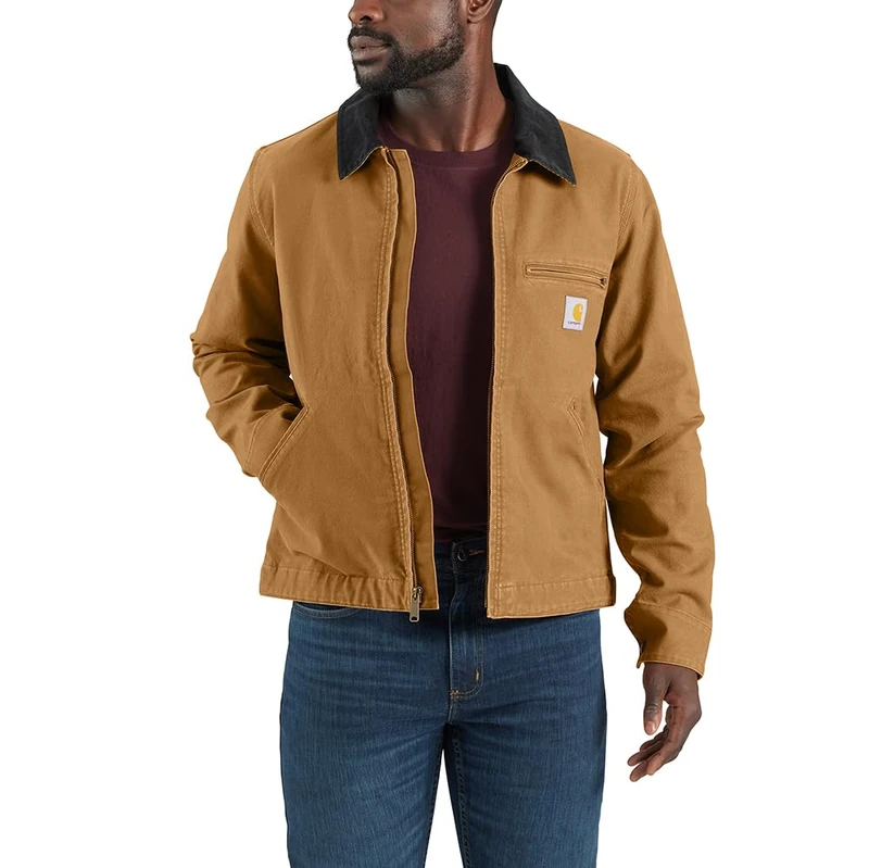 Carhartt Men's Rugged Flex Relaxed Fit Duck Detroit Jacket, Carhartt Brown, XXL