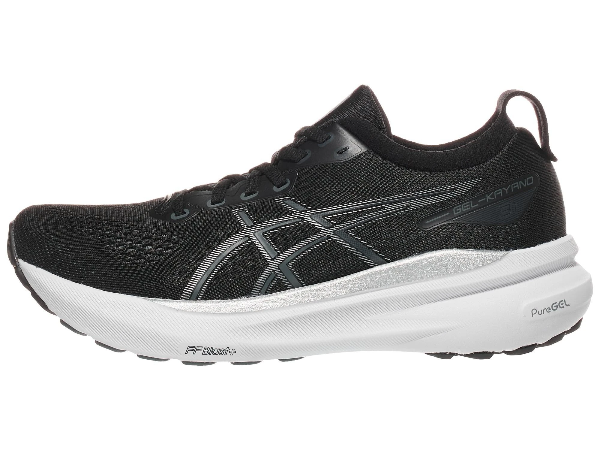 ASICS GelKayano 31 Womens Running, Black/Pure Silver, 7.5 UK