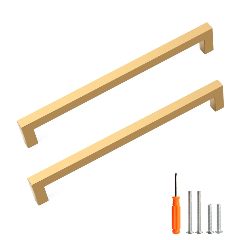 Redunest Cabinet Pulls Gold Cabinet Handles Square Drawer Pulls, 40 Pack 8-4/5 Inch Stainless Steel Kitchen Door Cupboard Cabinet Handles, Drawer Hardware Handles, 224mm Hole Centers