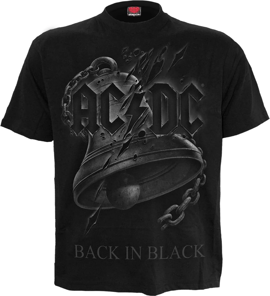 AC/DC - Back in Black Torn - Front Print T-Shirt Black - M