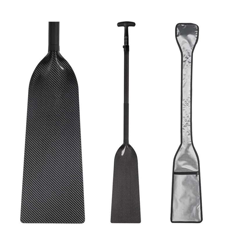 JUSTOOP Dragon Boat Paddle Lightweight Full Carbon Fiber with Paddle Bag,IDBF Approved Boat Oars with T Handle for Dragon Boat Paddler,Adjustable Dragon Boat Paddle 115-130CM/45-51 Inches