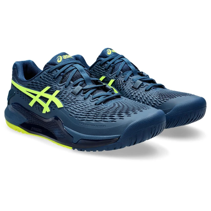 ASICS 1041A330-404 Gel-Resolution 9 Men MAKO Blue/Safety Yellow UK 5.5
