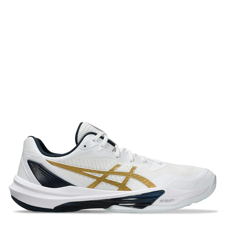 ASICS Men's Sky Elite FF 3 Sneaker, White/Pure Gold, 14 UK