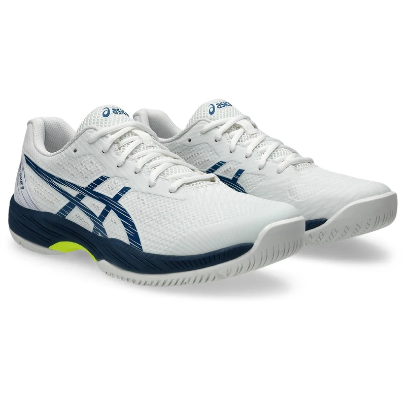 Asics 1041A337-104 Gel-Game 9 Men White/MAKO Blue UK 8.5