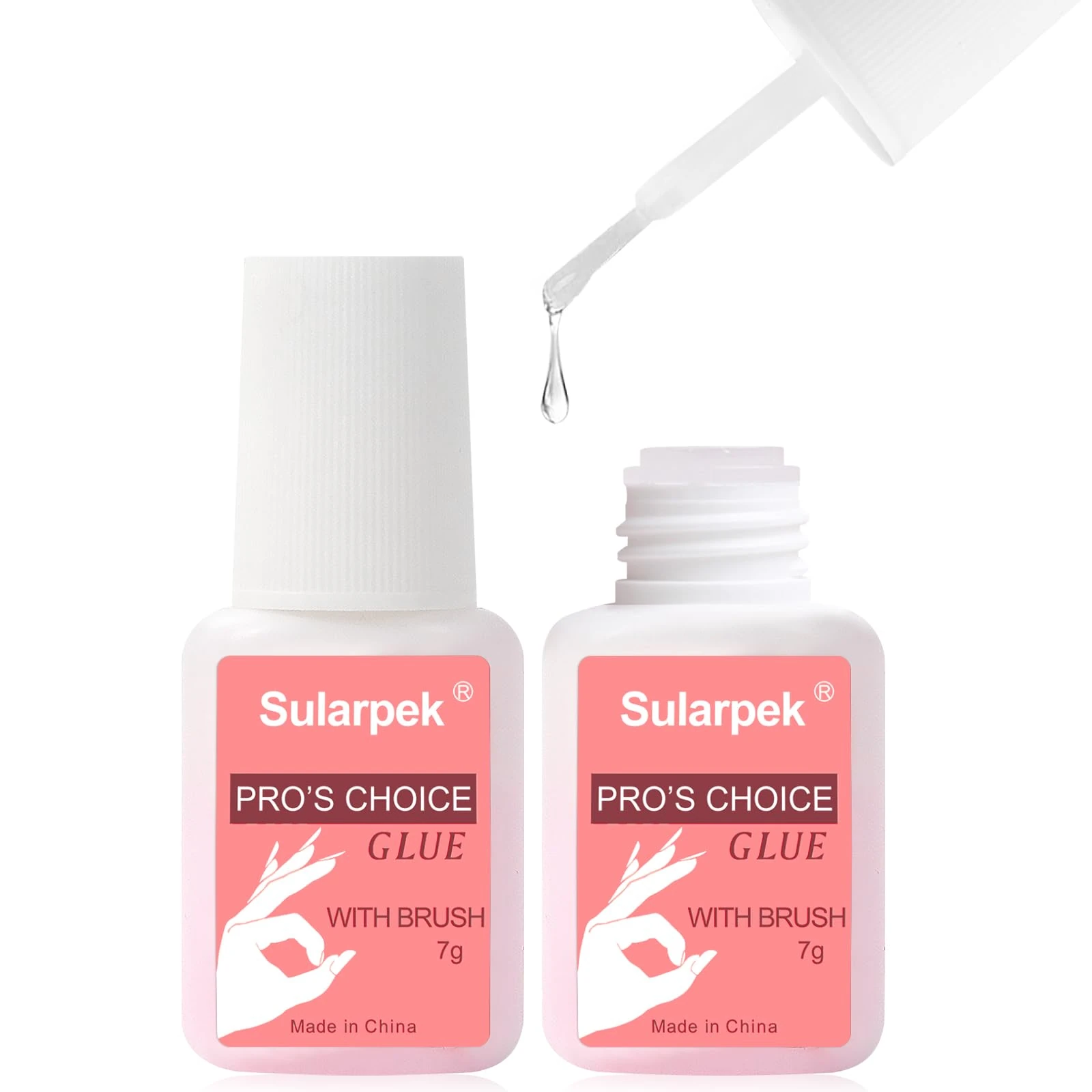 Sularpek 2Pcs Strong Nail Glue 7ml for Artificial Tips & Manicure