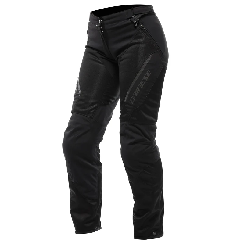 Dainese - Drake 2 Super Air Tex Pants Wmn, Ventilated Motorcycle Trousers, Fabric, for the Summer Season, with Removable Protectors, Women, Black/Black, 44